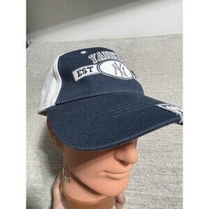 New York Yankees Hat Men Blue Solid Structured Adjustable Hat Cap